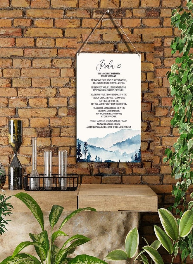 YCYD Christian Gifts Wall Decor Psalm 23 The Lord is My Shepherd Bible Verse Wall Art Christian Religious Wall Decor Rustic Wooden Hanging Sign for Home Office Baptism Decorations Gifts 8 x 10 Inches - Image 2